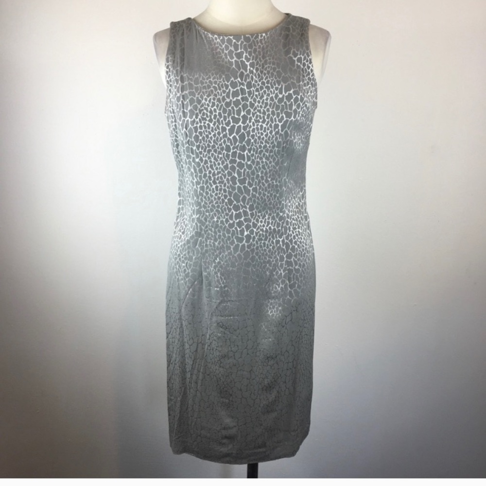 Nicole Miller Silver Animal Print Dress 6